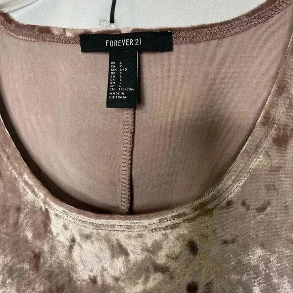 Forever 21 Crushed Velvet Blush Pink Babydoll Dress - Picture 3 of 4
